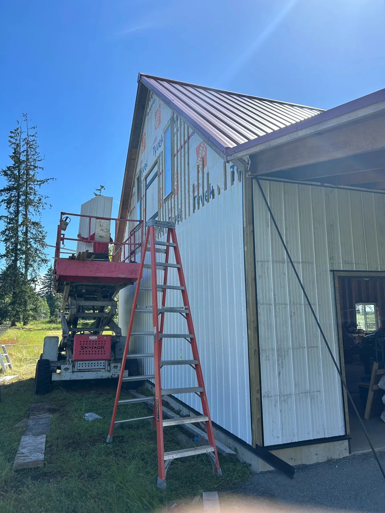 Metal roofing on larger building